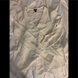 Ann Taylor Mixed Media White Blouse XXS